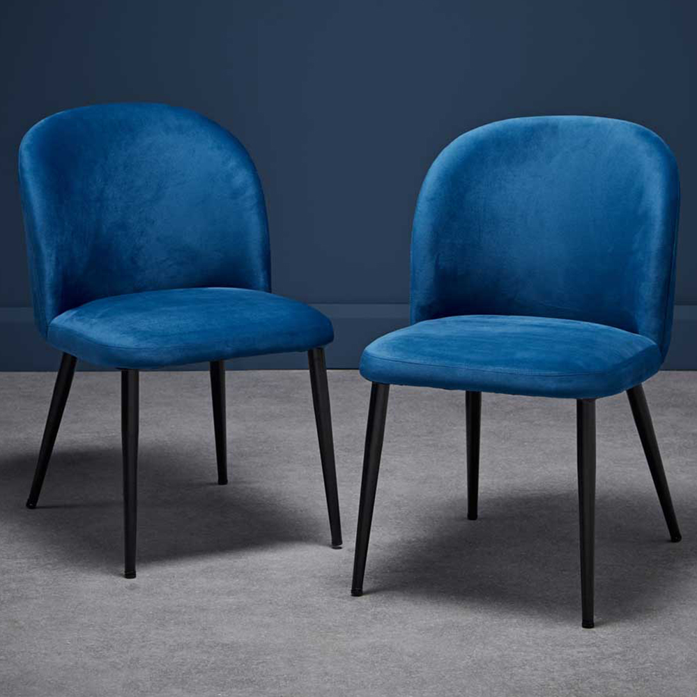 Zara Set of 2 Blue Dining Chair Wilko
