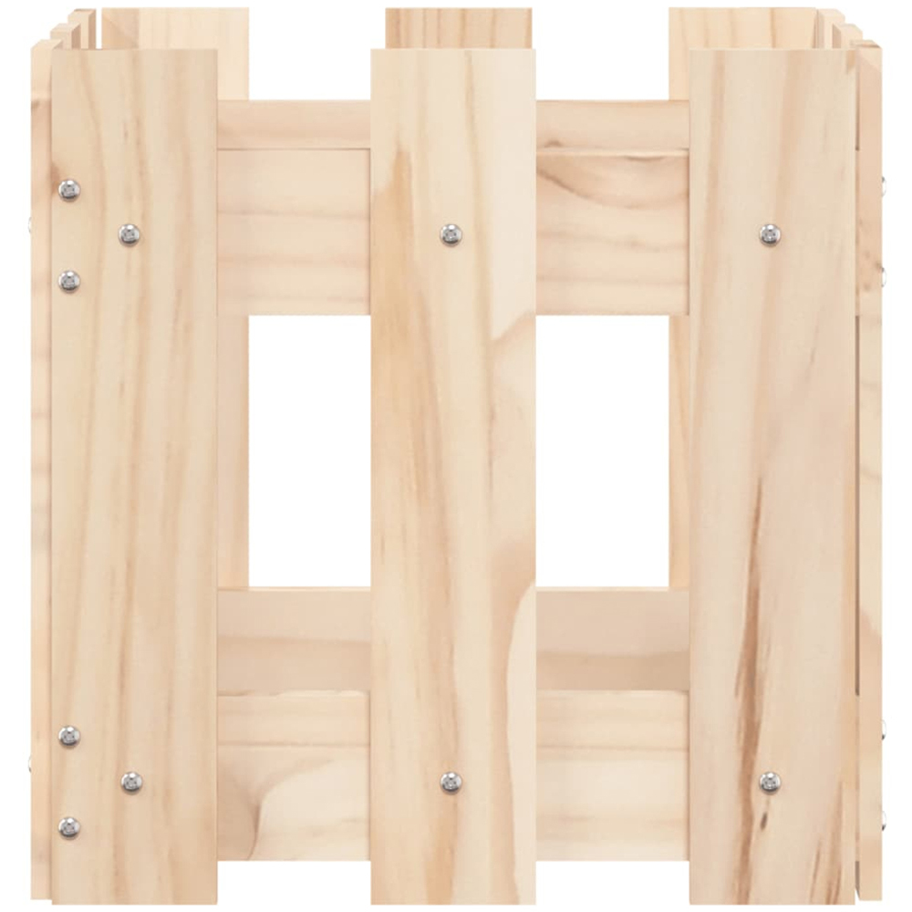 vidaXL Brown Solid Pine Wood Fence Design Garden Planter 30 x 30 x 30cm Image 4