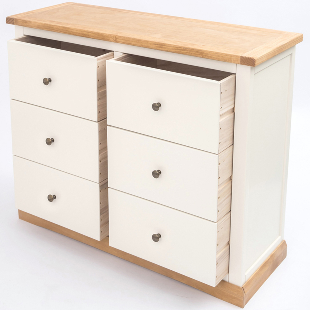 Cabinet Bits Trevi 6 Drawer White Brass Knob Chest of Drawers Image 4