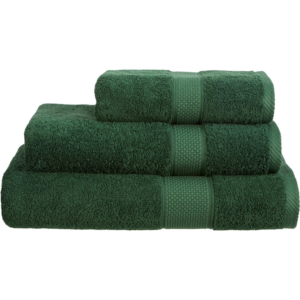 Imperial Ringspun Combed Cotton Bottle Green Turkish Bath Towel 2 Pack Image 1