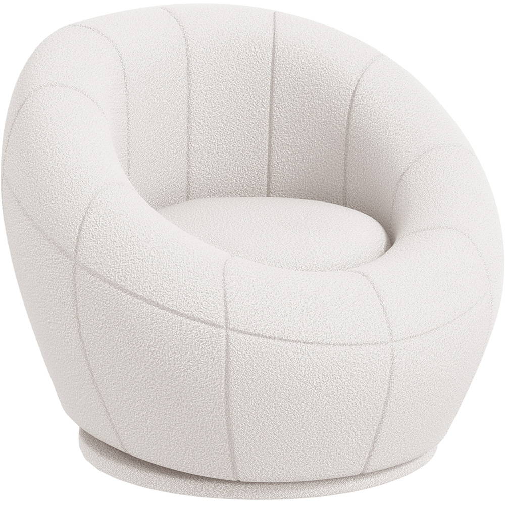 HOMCOM Upholstered Swivel Barrel Accent Chair Image 2
