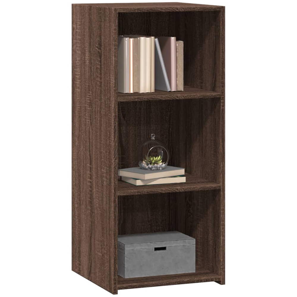 vidaXL 3 Open Shelf Brown Oak Sideboard Image 3