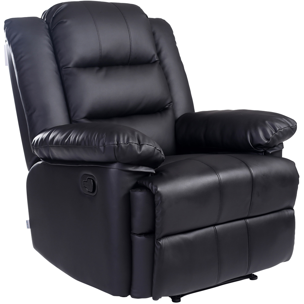 Furniture Online Loxley Black Bonded Leather Manual Recliner Chair Image 2