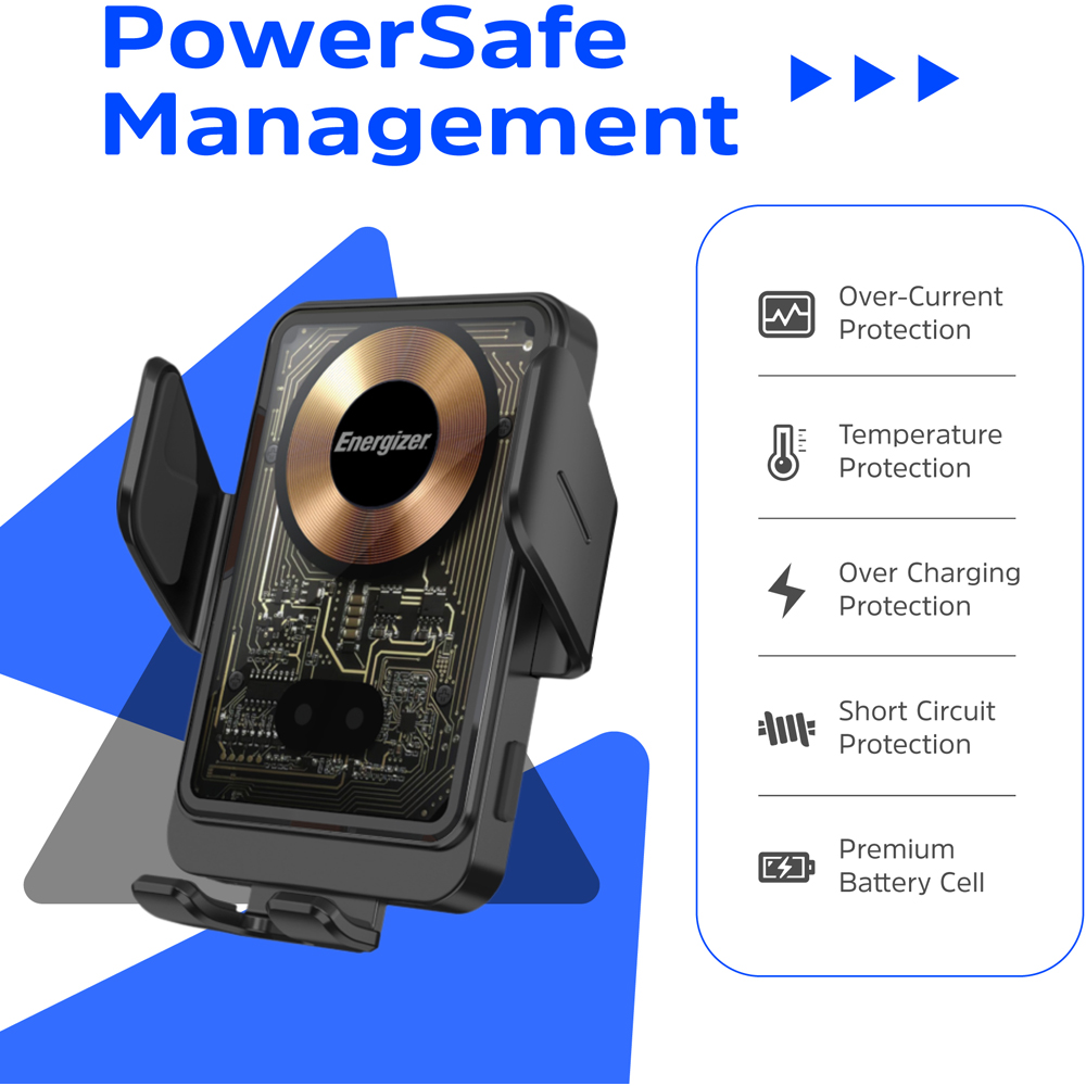 Energizer Black In-Car Magnetic QI Wireless iPhone and Android Charger Image 7