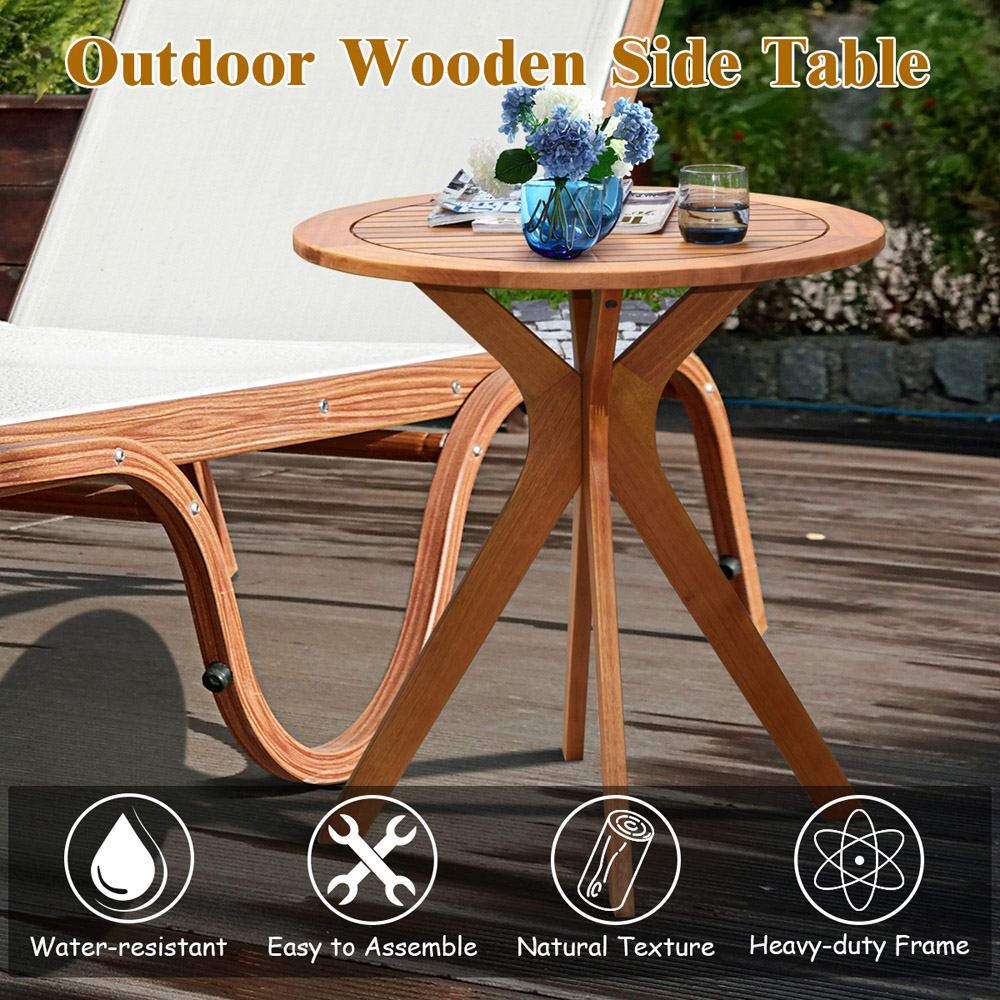 Costway X Base Round Wooden Table Image 6
