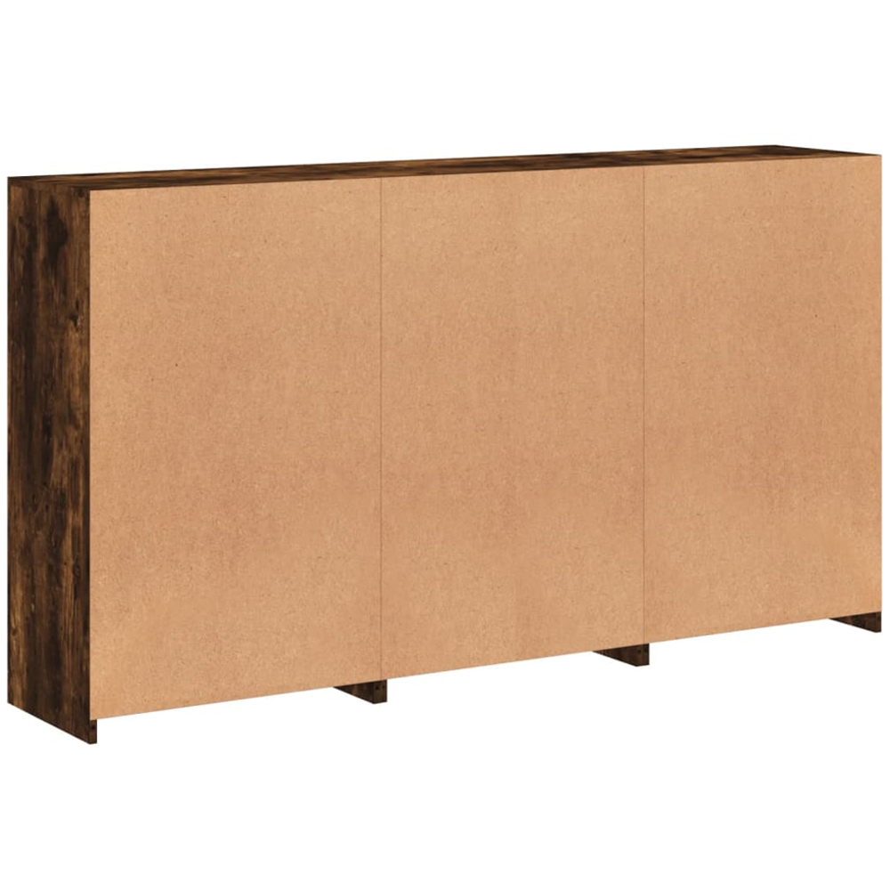 vidaXL 6 Door 6 Shelf Smoked Oak Large Sideboard with LED Lights Image 5