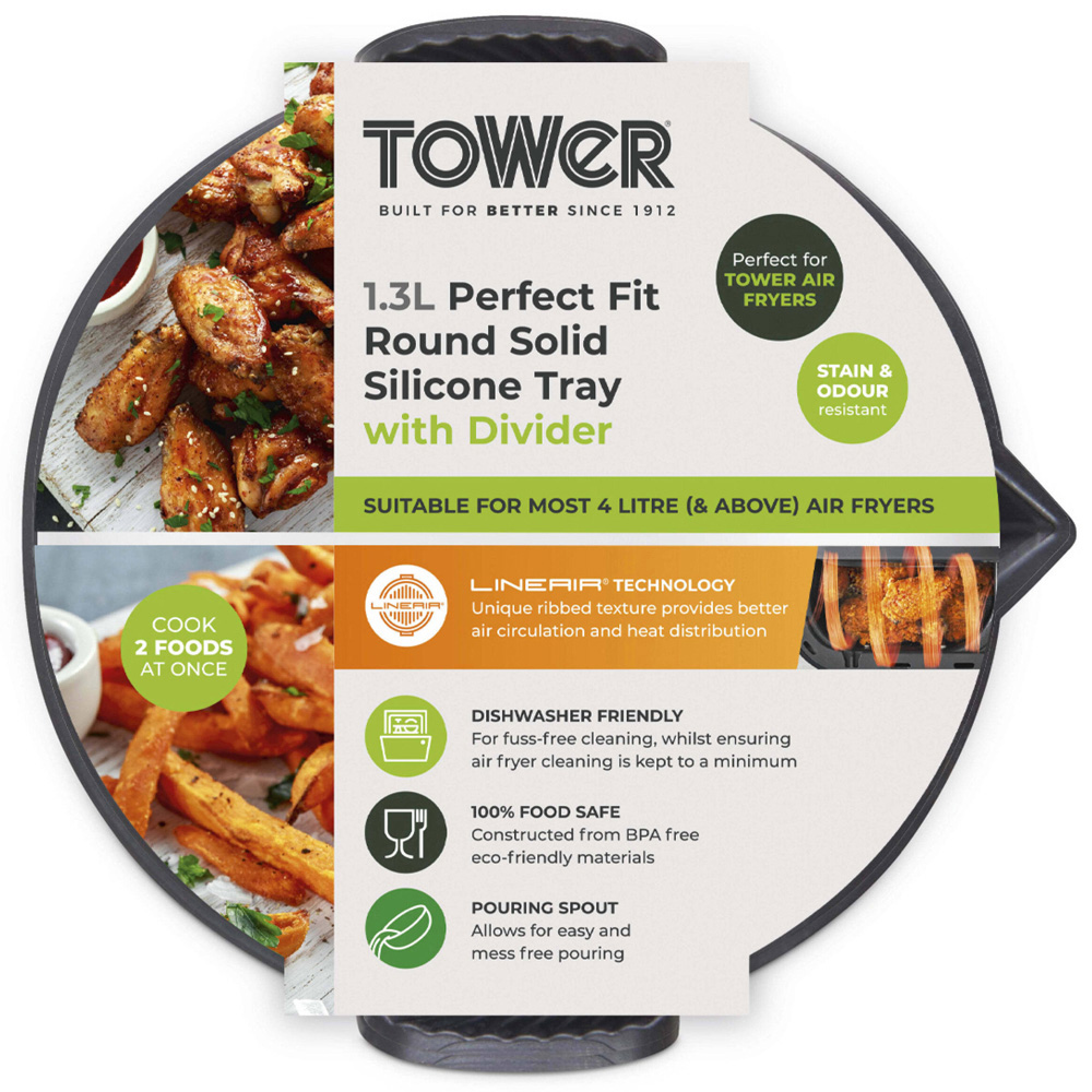 Tower Round Solid Silicone Tray with Divider Image 2