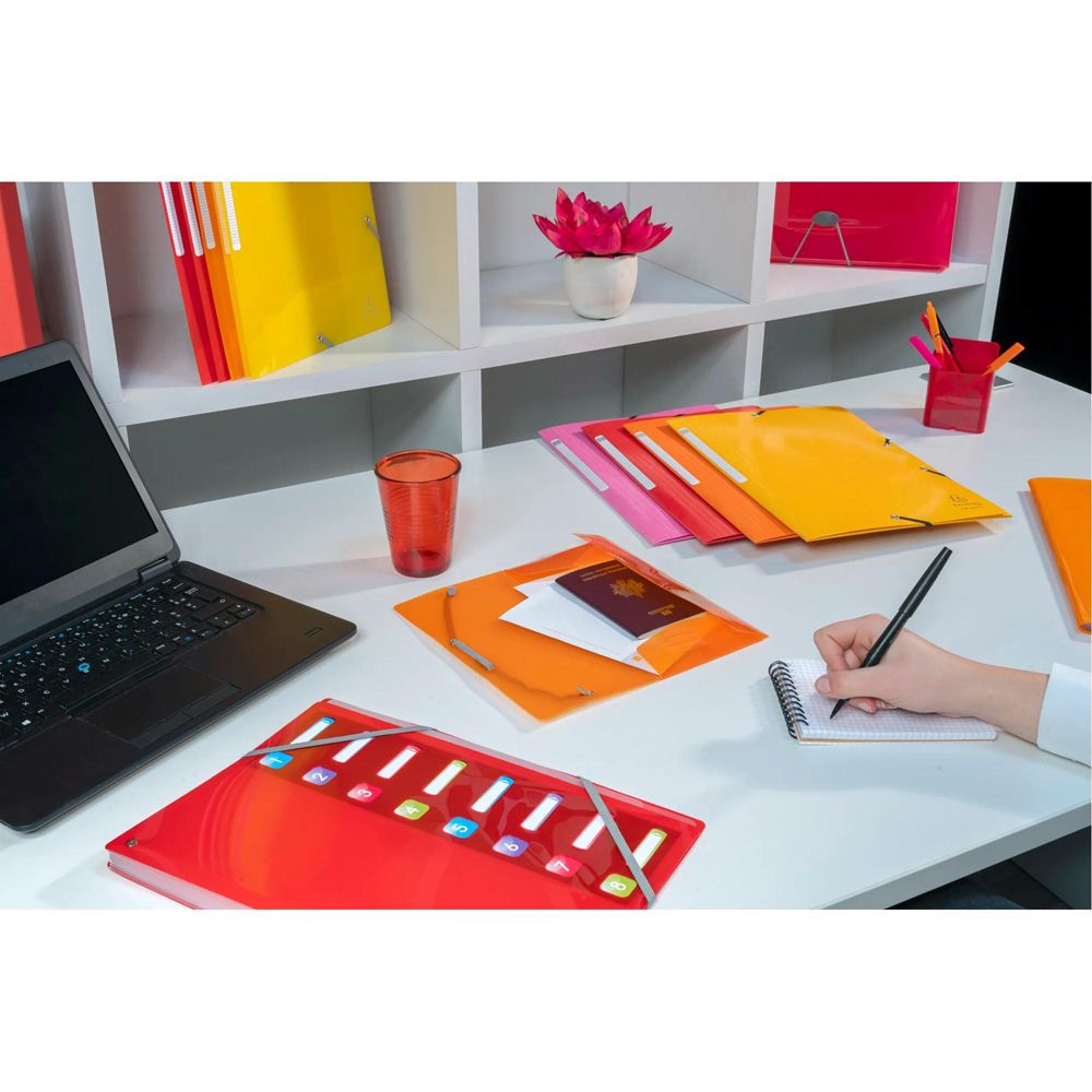 Exacompta Iderama Assorted Colours 8 Sections PP A4 Expanding Multi Part File 8 Pack Image 2