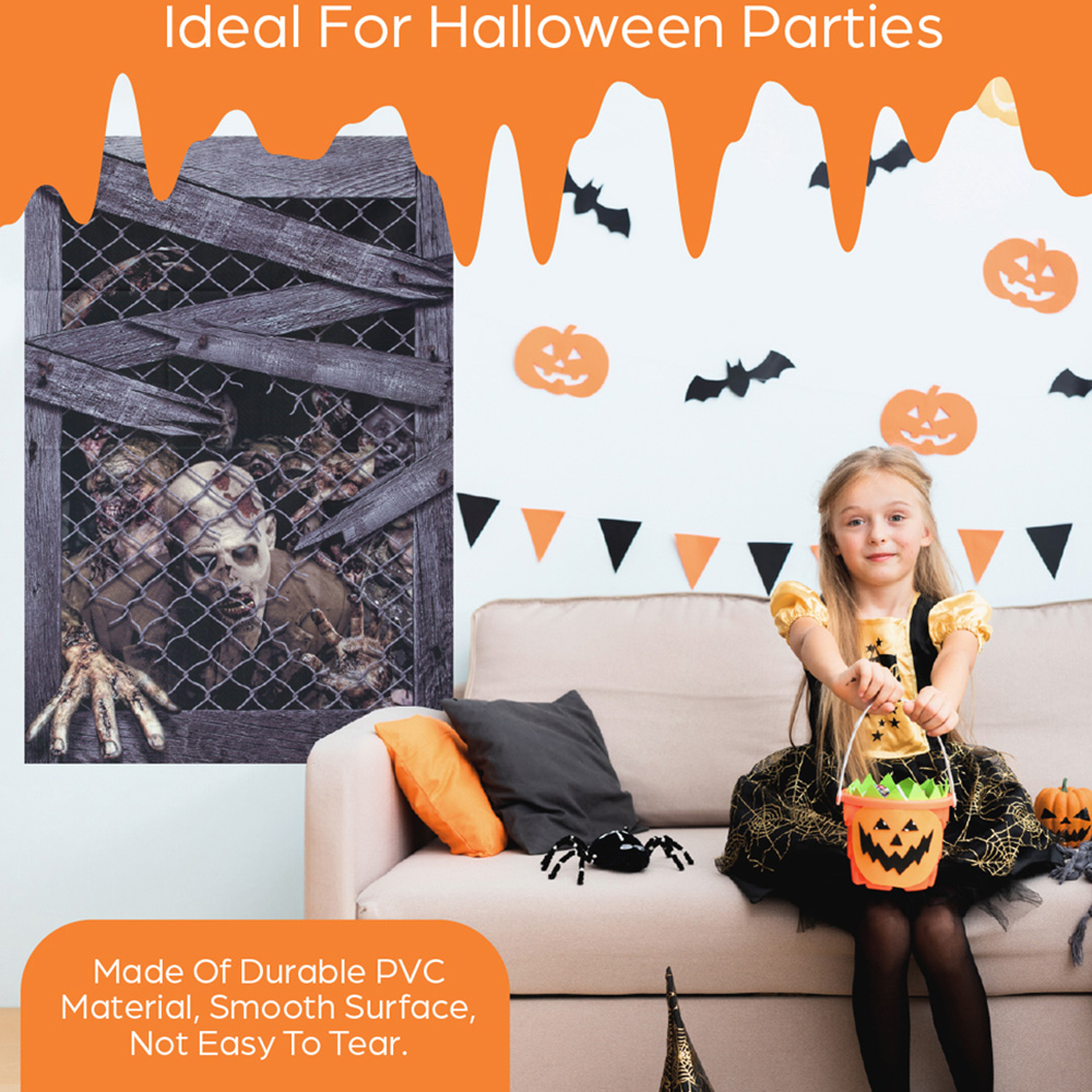 Benross Creepy Zombie Halloween Window Backdrop 120cm Image 4