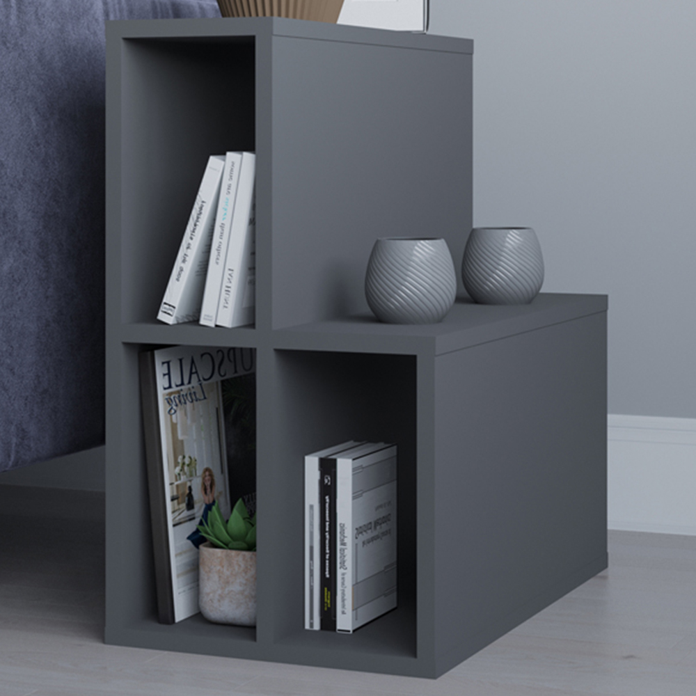 Decorotika Lemont 4 Shelf Anthracite Side Table Image 1