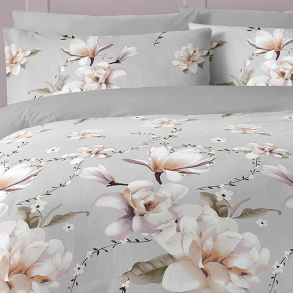 Bellissimo Anemone Single Grey Floral Duvet Set Image 3