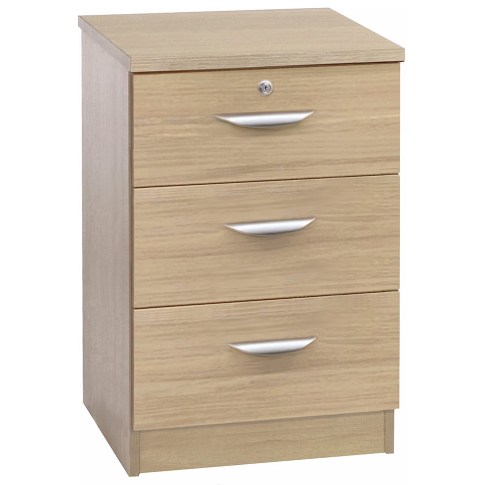 R White Cabinets 3 Drawer Brown Storage Unit Image 2