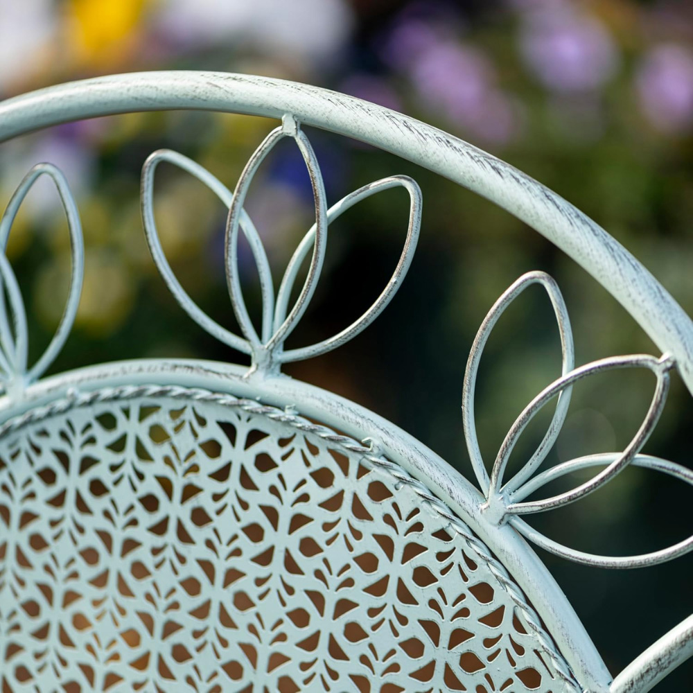 Garden Gear Dorset 2 Seater Laurel Green Wrought Iron Garden Bistro Set Image 3