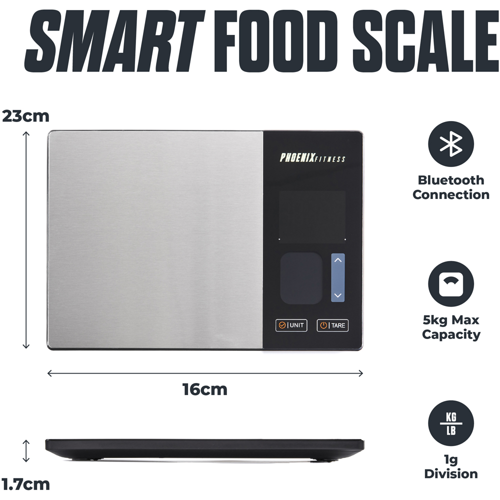 Phoenix Fitness Stainless Steel Smart Kitchen Scale 5kg Image 5