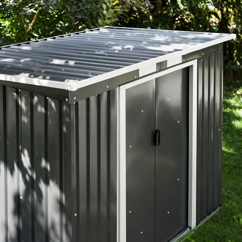 tectake Grey and White Pitch Roof Shed Image 6