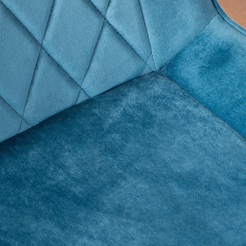 Furniturebox Lucia Cesano 6 Seater Round Dining Set Grey Gloss Blue and Chrome Image 7