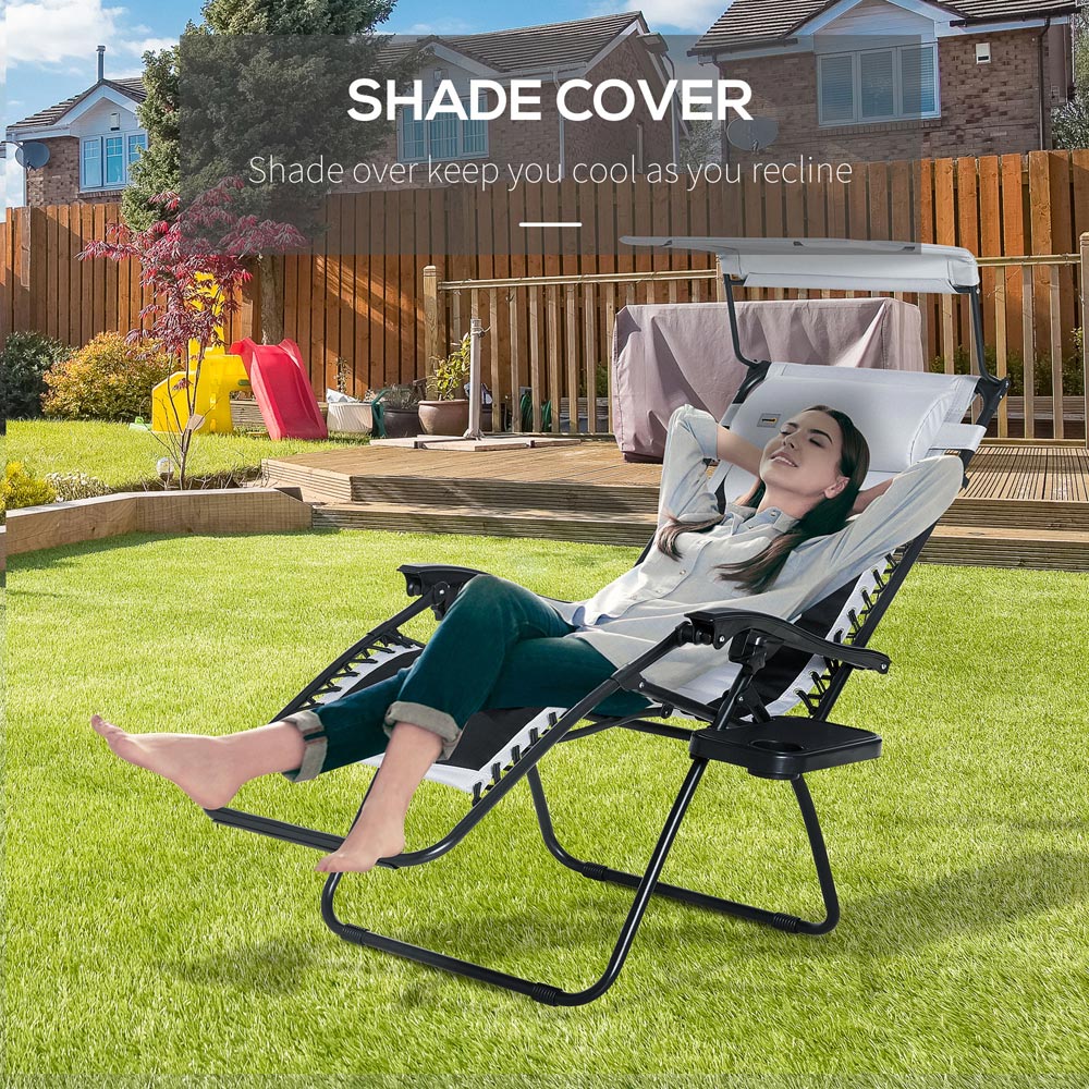 Outsunny Grey and Black Zero Gravity Folding Recliner Chair Image 6