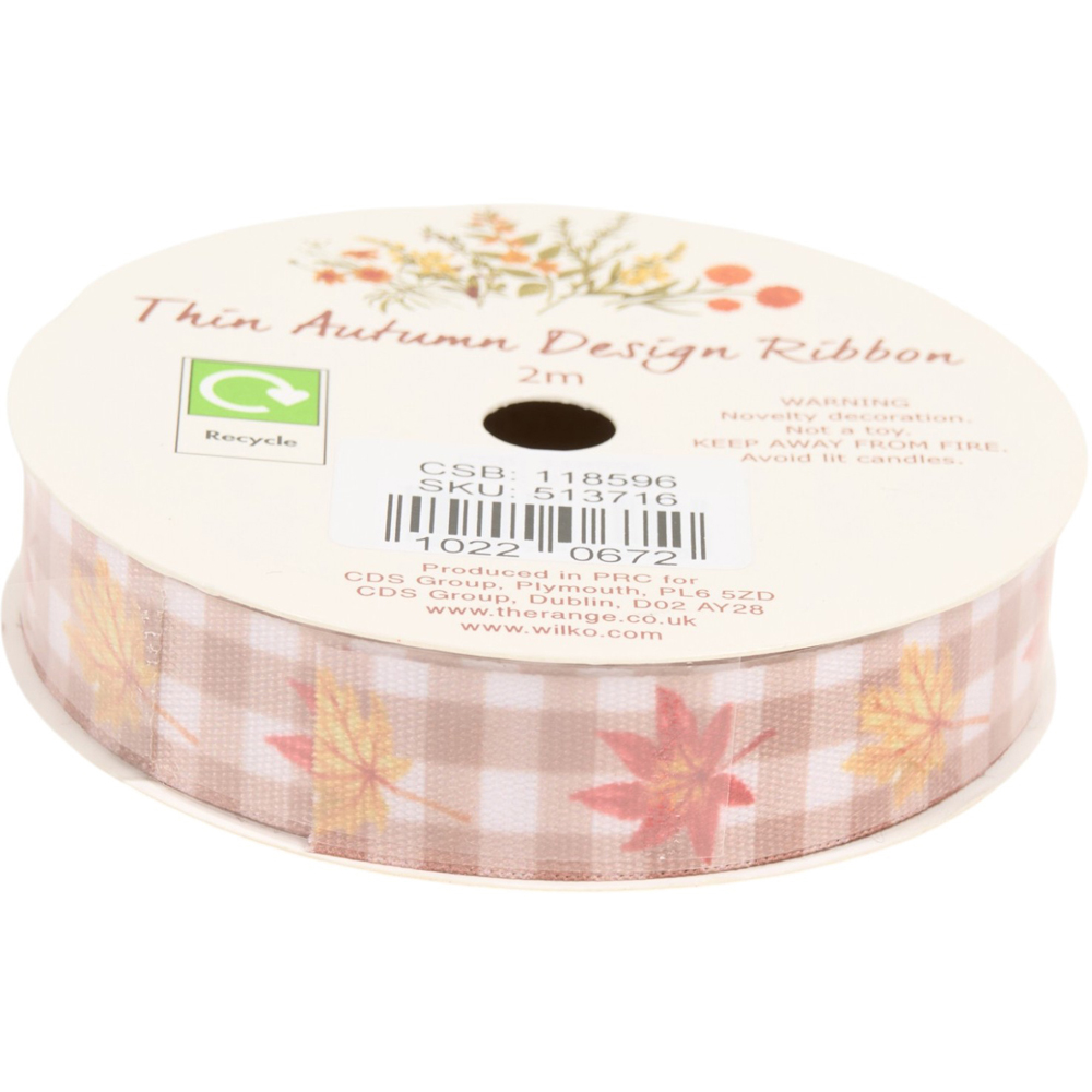 Thin Autumn Design Decorating Ribbon Image 5