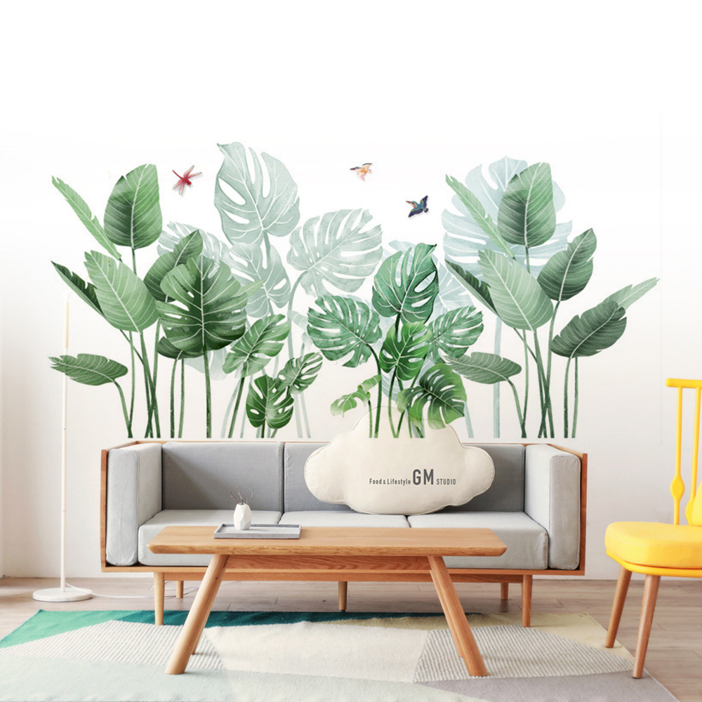 Living and Home Rainforest Greenery Tropical Plants Wall Sticker Image 4