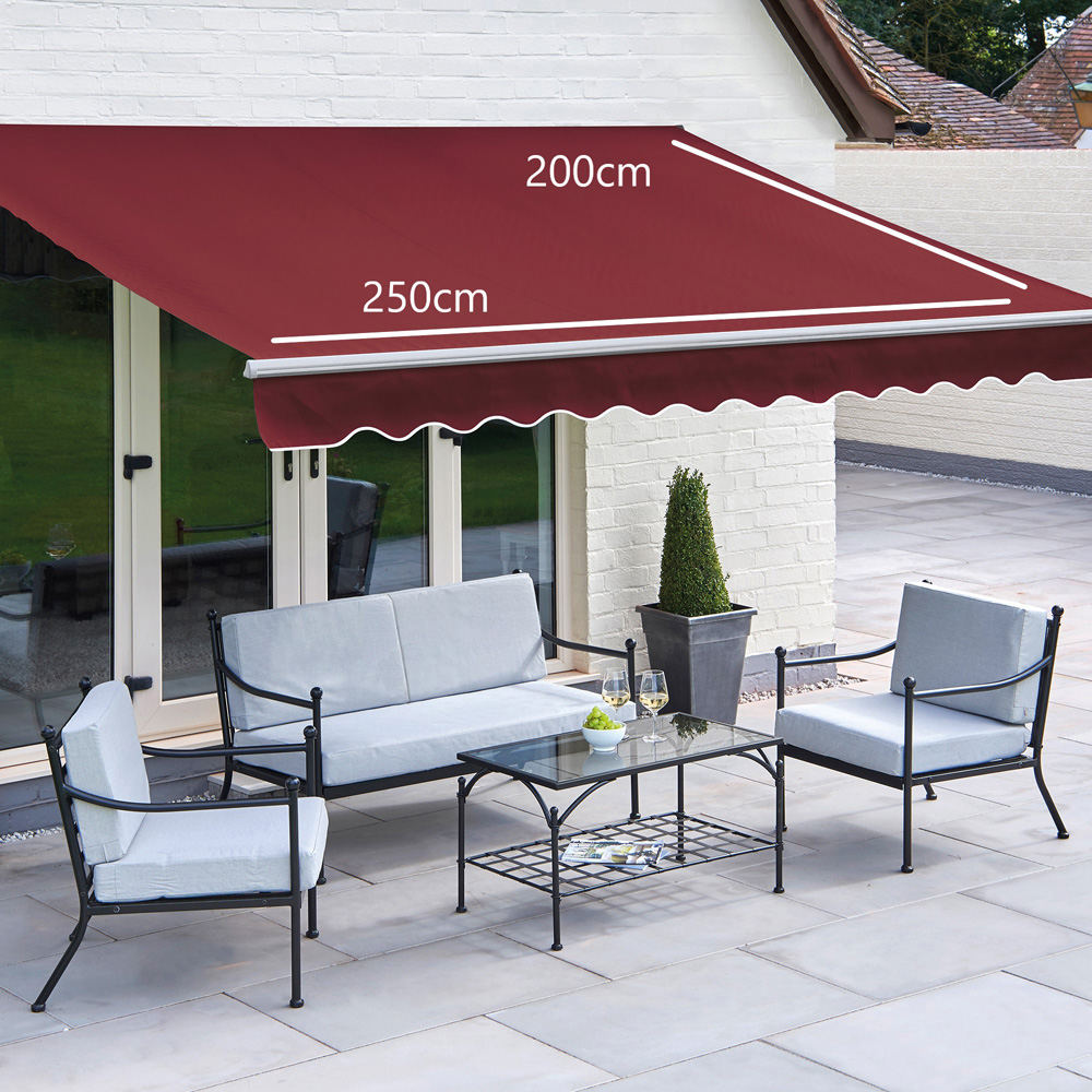 Greenhurst Balmarol Royal Red Patio Awning 2.5 x 2m Image 3