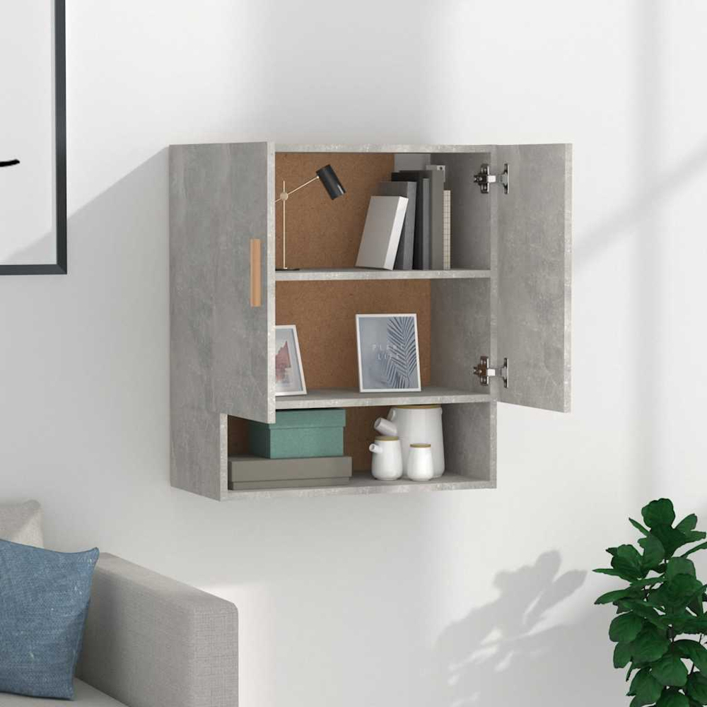 vidaXL 2 Door Single Shelf Concrete Grey Wall cabinet Image 6