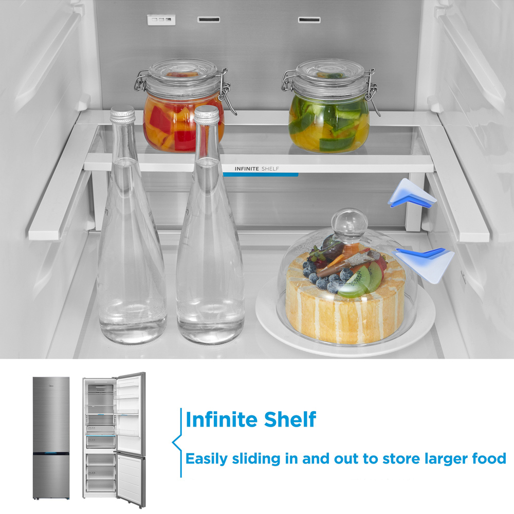 Midea MDRB600MIC46P Inox Total No Frost 442L Combi Fridge Freezer Image 8