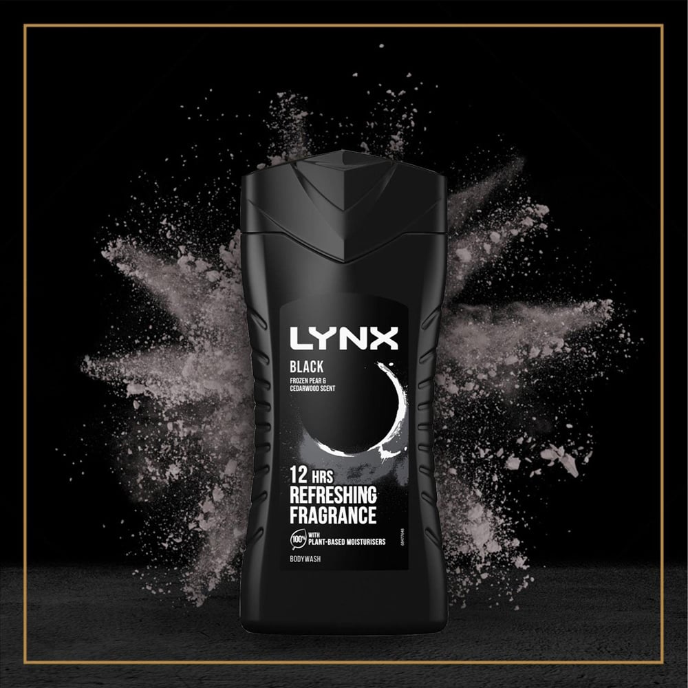 Lynx Black Frozen Pear and Cedarwood Shower Gel 225ml 6 Pack Image 6