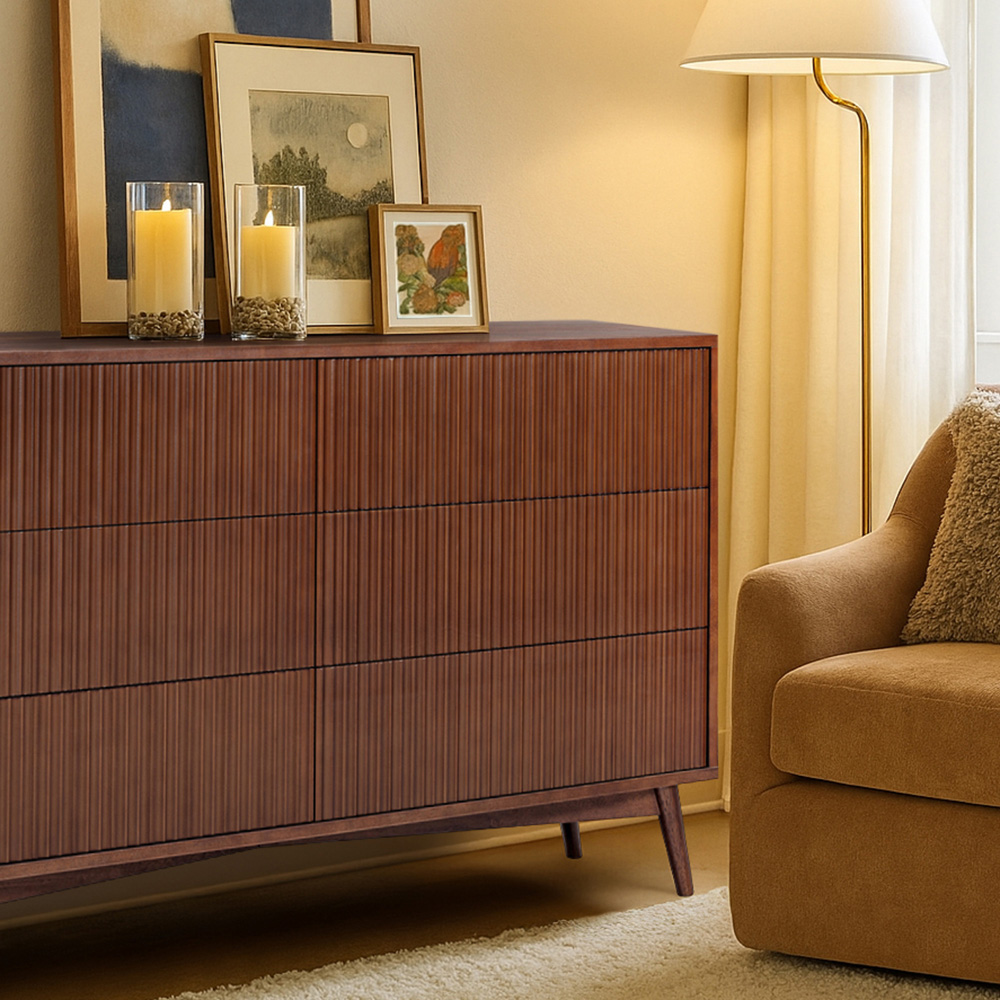 Teamson Home Tremolo 6 Drawer Walnut Dresser Image 8