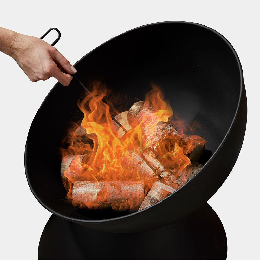 VonHaus Black Raised Bowl Fire Pit Image 3