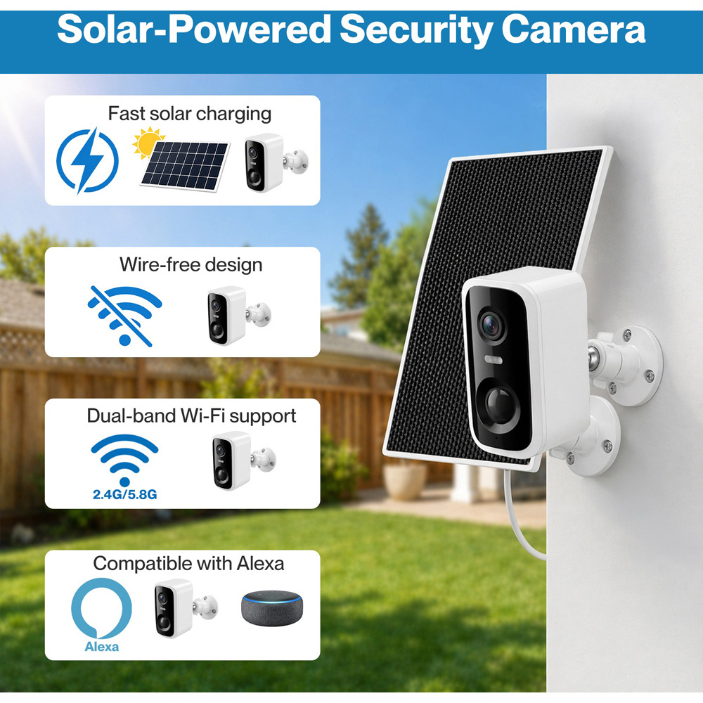 Spector Wireless Wi-Fi 2K Solar Security Camera with AI Detection and PIR Sensor Image 6