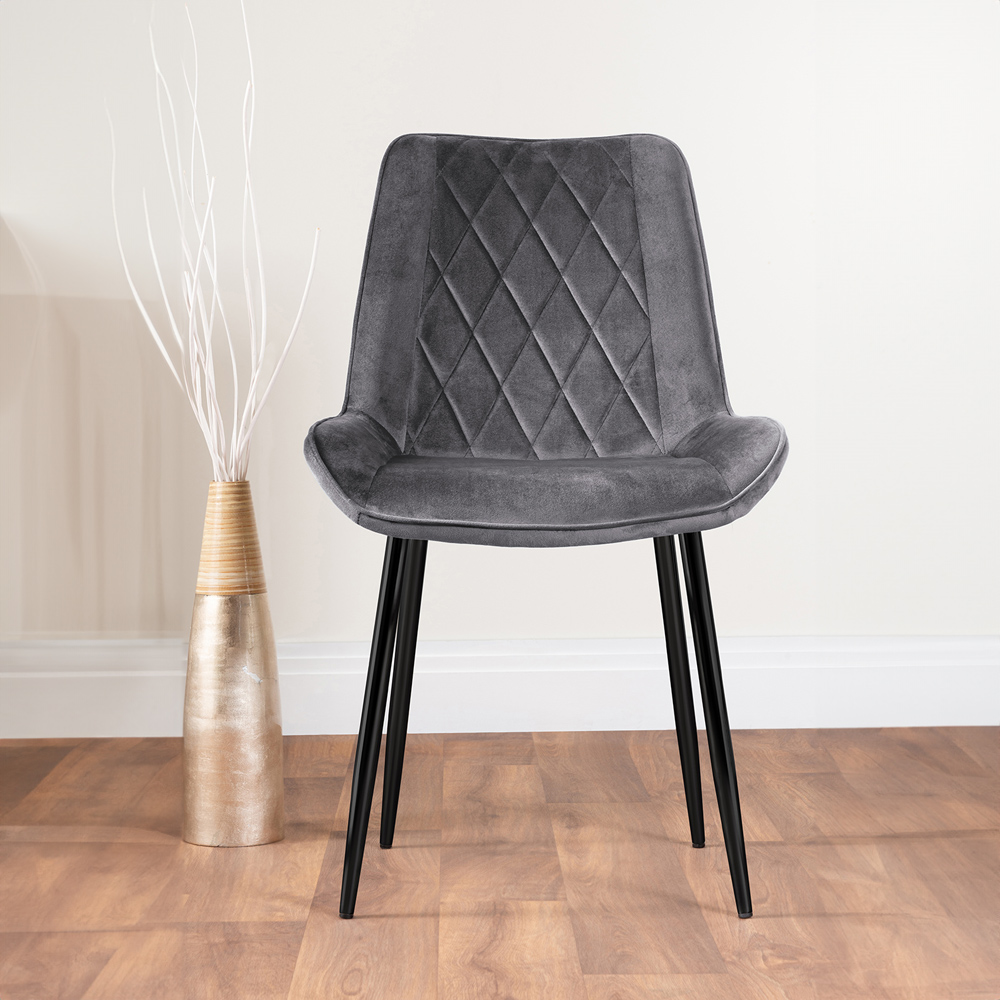 Furniturebox Copeland Cesano Marble Effect 6 Seater Dining Set White Grey and Black Image 4