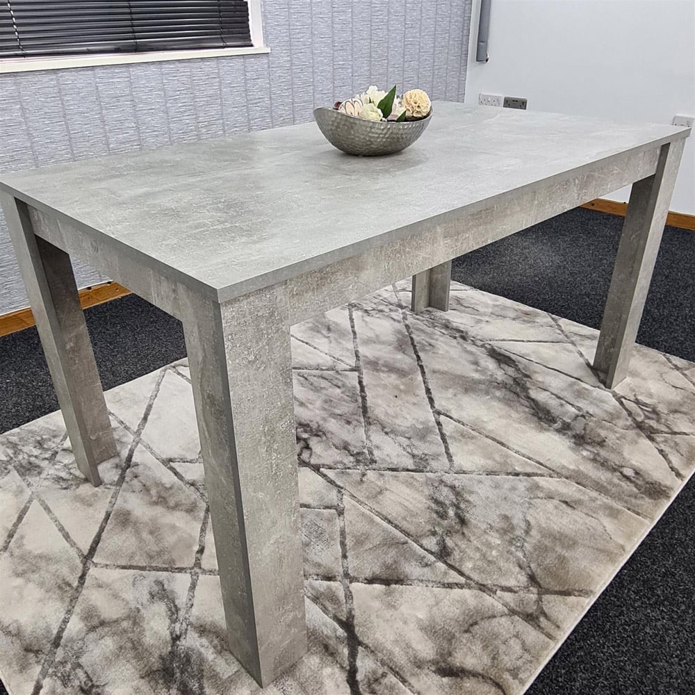 Portland 4 Seater Velvet Wooden Dining Set with Bench Grey and Black Image 4