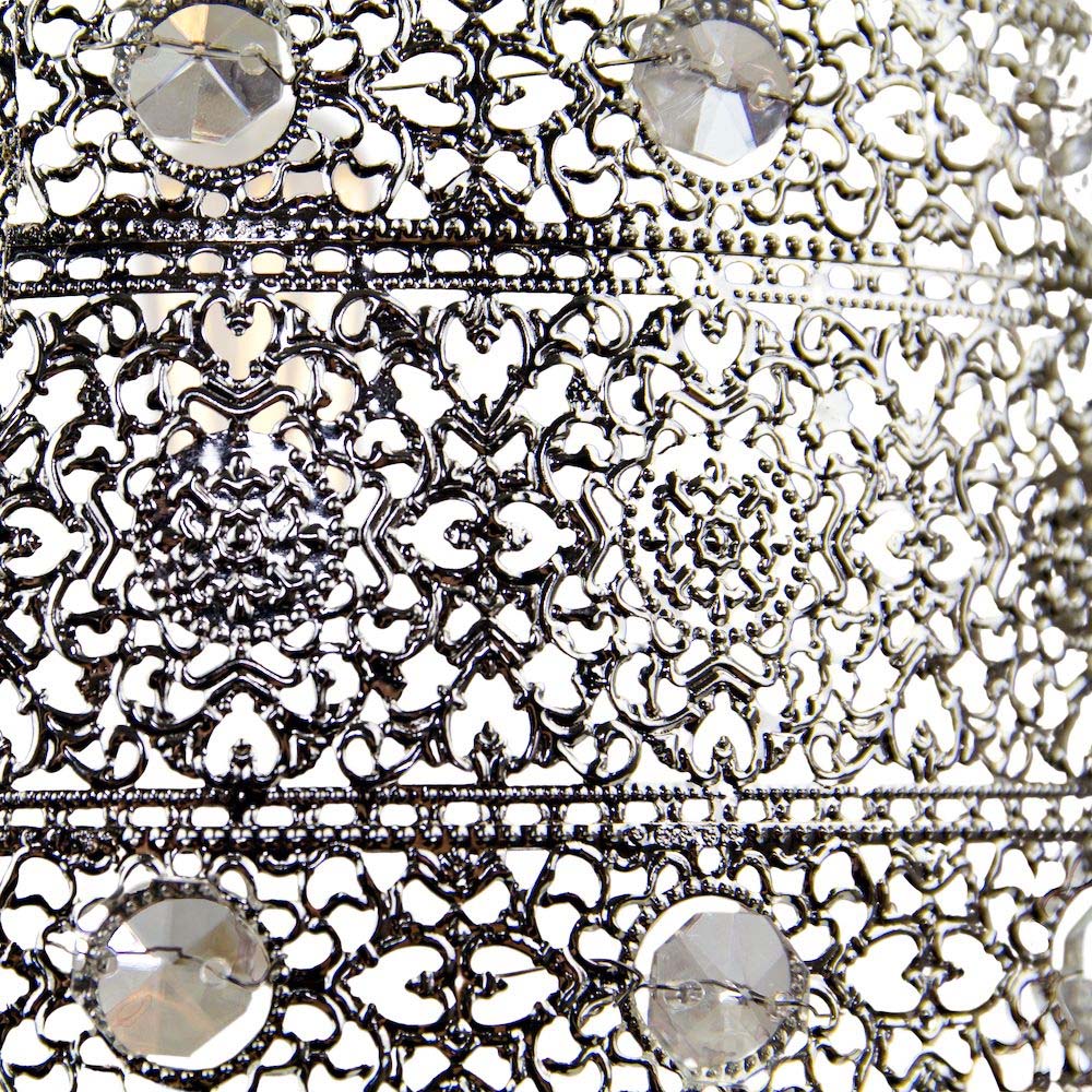 Happy Homewares Antique Silver Acrylic Gem Moroccan Style Chandelier Pendant Shade Image 6