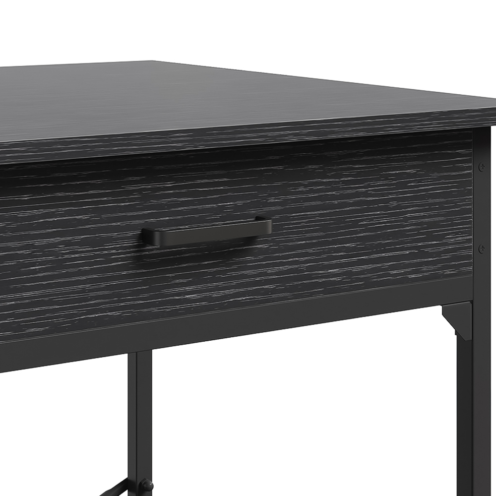 Living and Home Single Drawer Black Bar Table with Built-In Charging Station Image 8