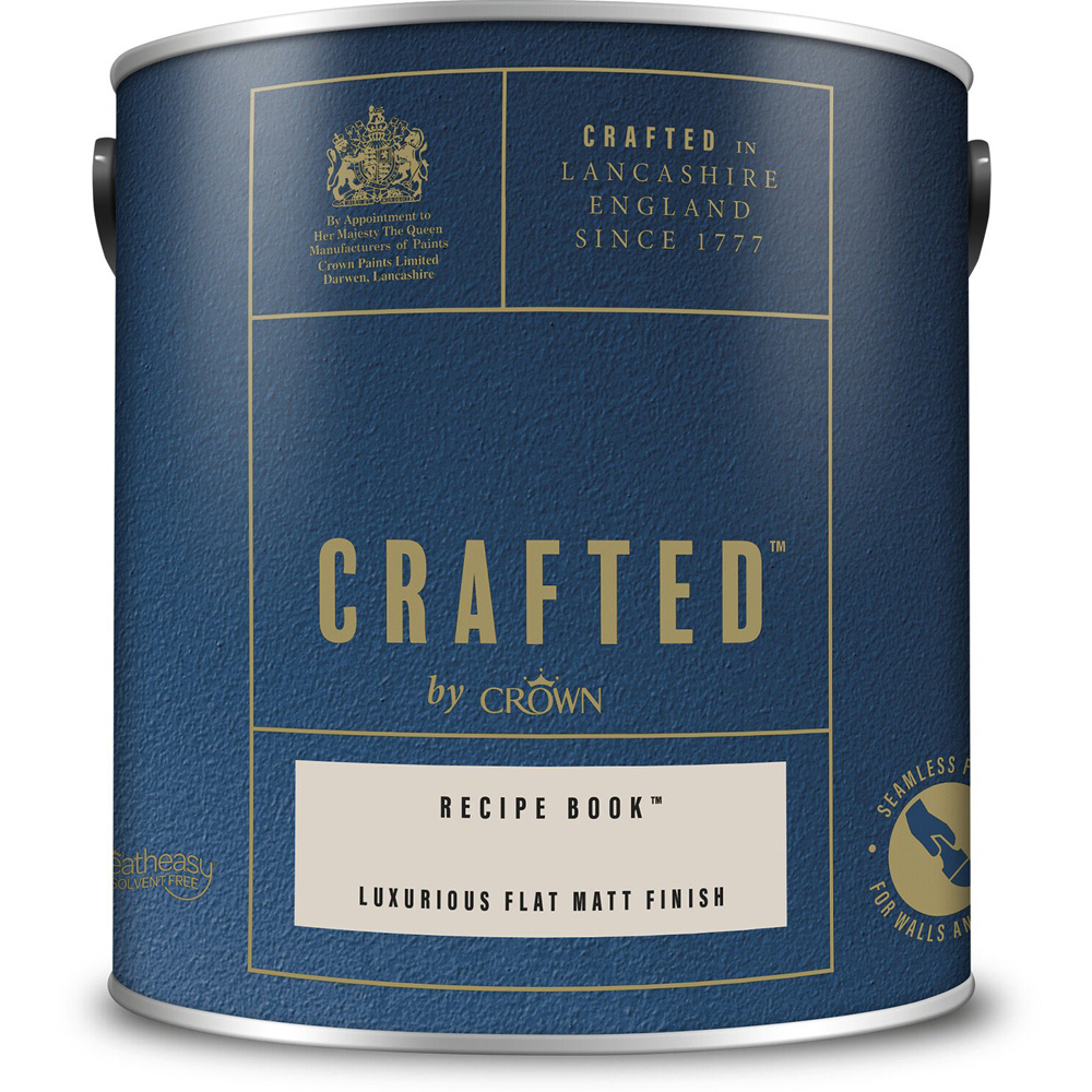 Crown Crafted Walls & Wood Recipe Book Luxurious Flat Matt Paint 2.5L Image 2