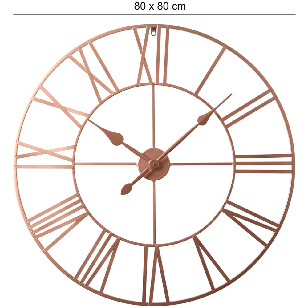 EOS Copper Skeleton Wall Clock with Roman Numerals 80cm Image 9