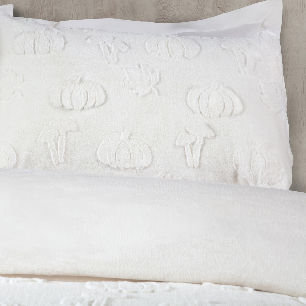 Pumpkin Woodland Faux Fur Duvet Set White King Image 3