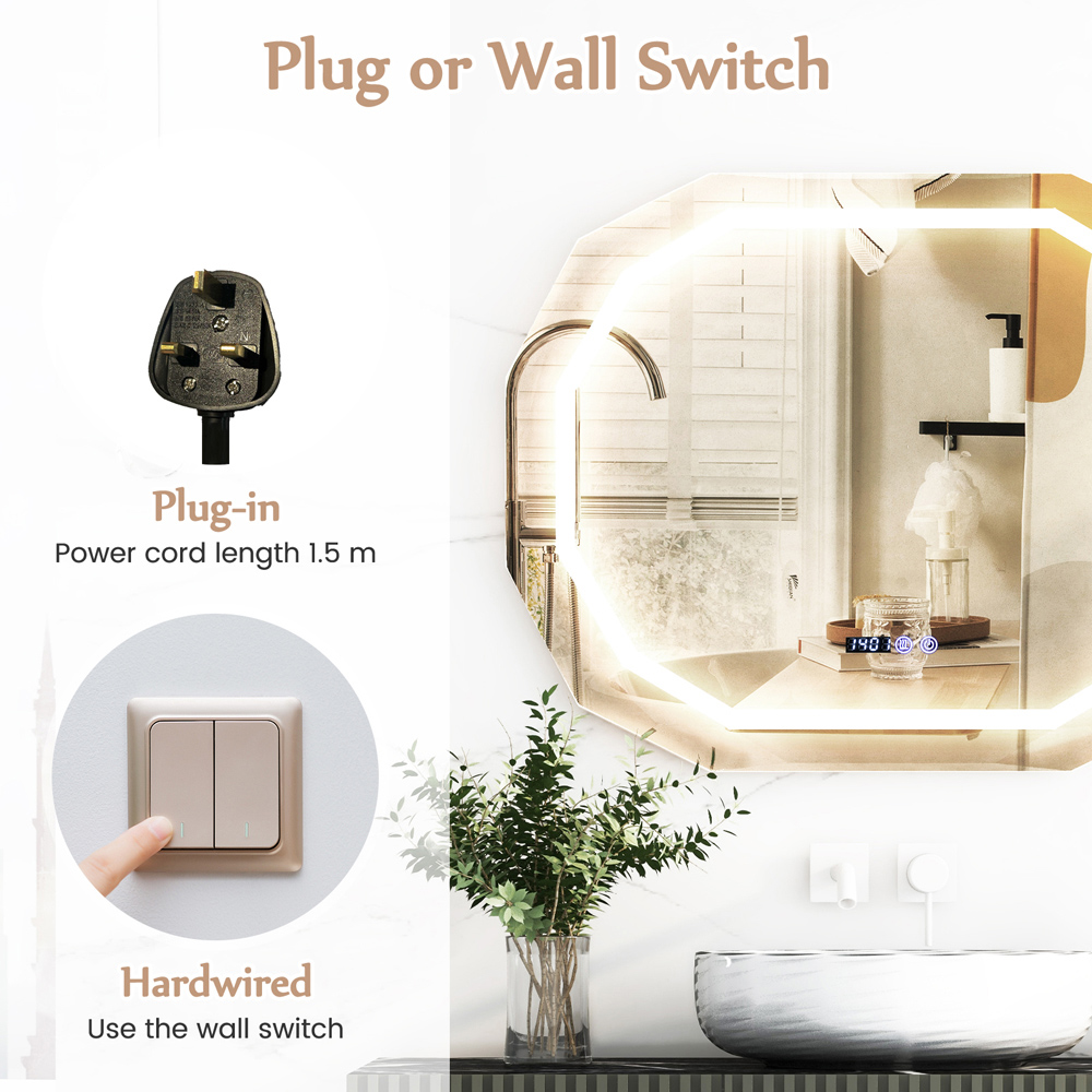 Costway Anti-Fog LED Bathroom Mirror Image 6