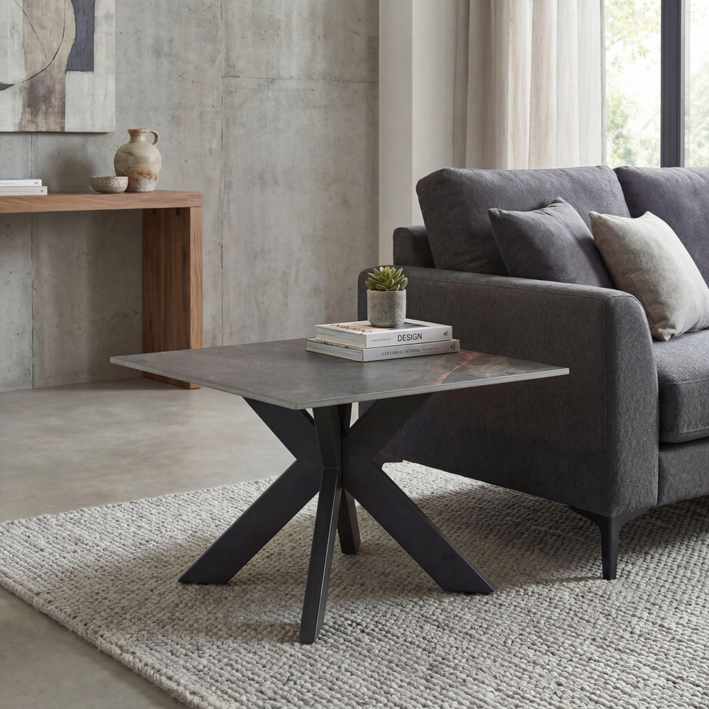 wilko Palermo Grey Marble Ceramic End Table Image 5