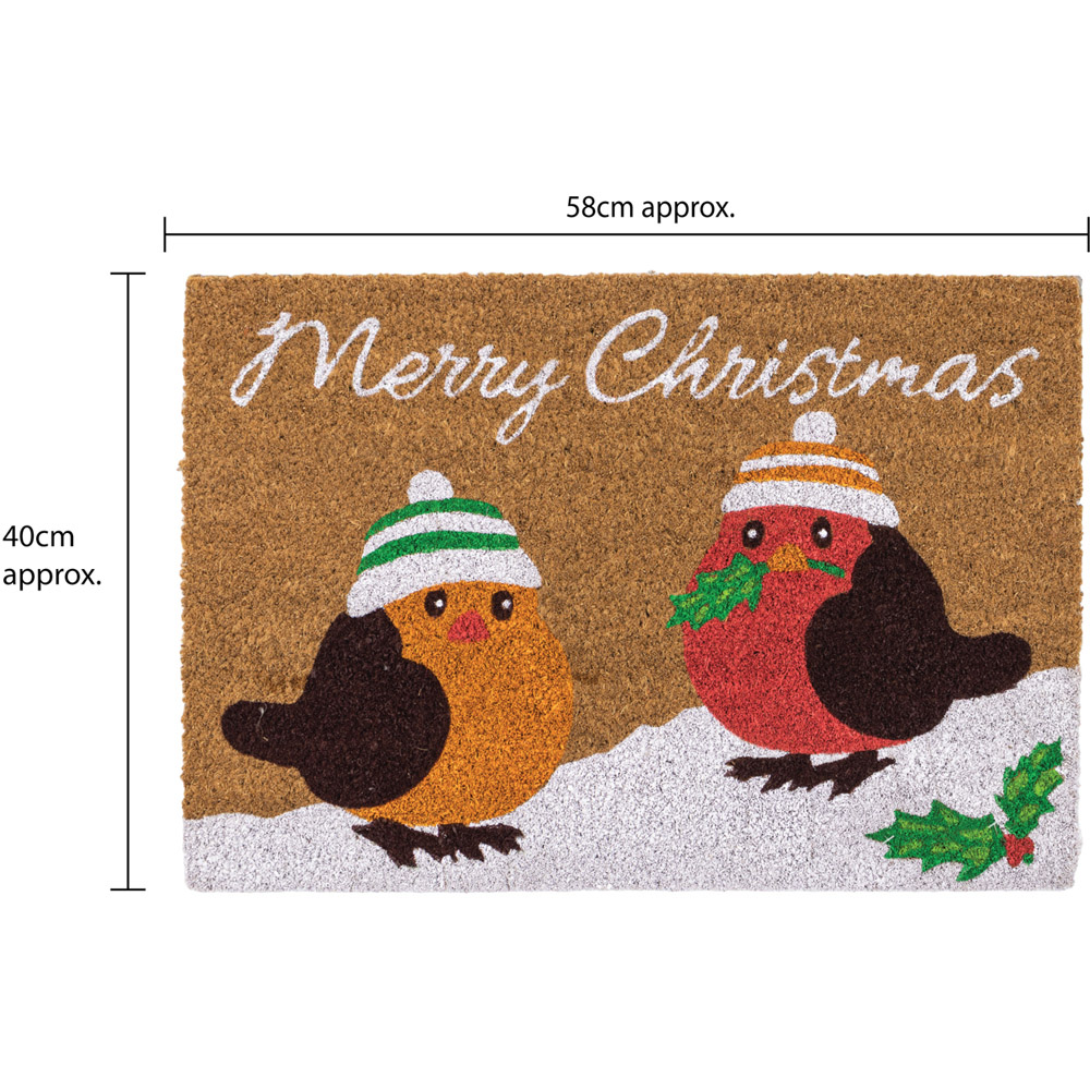 JVL Christmas Robins Coir Non Slip Entrance Doormat 40 x 58cm Image 8