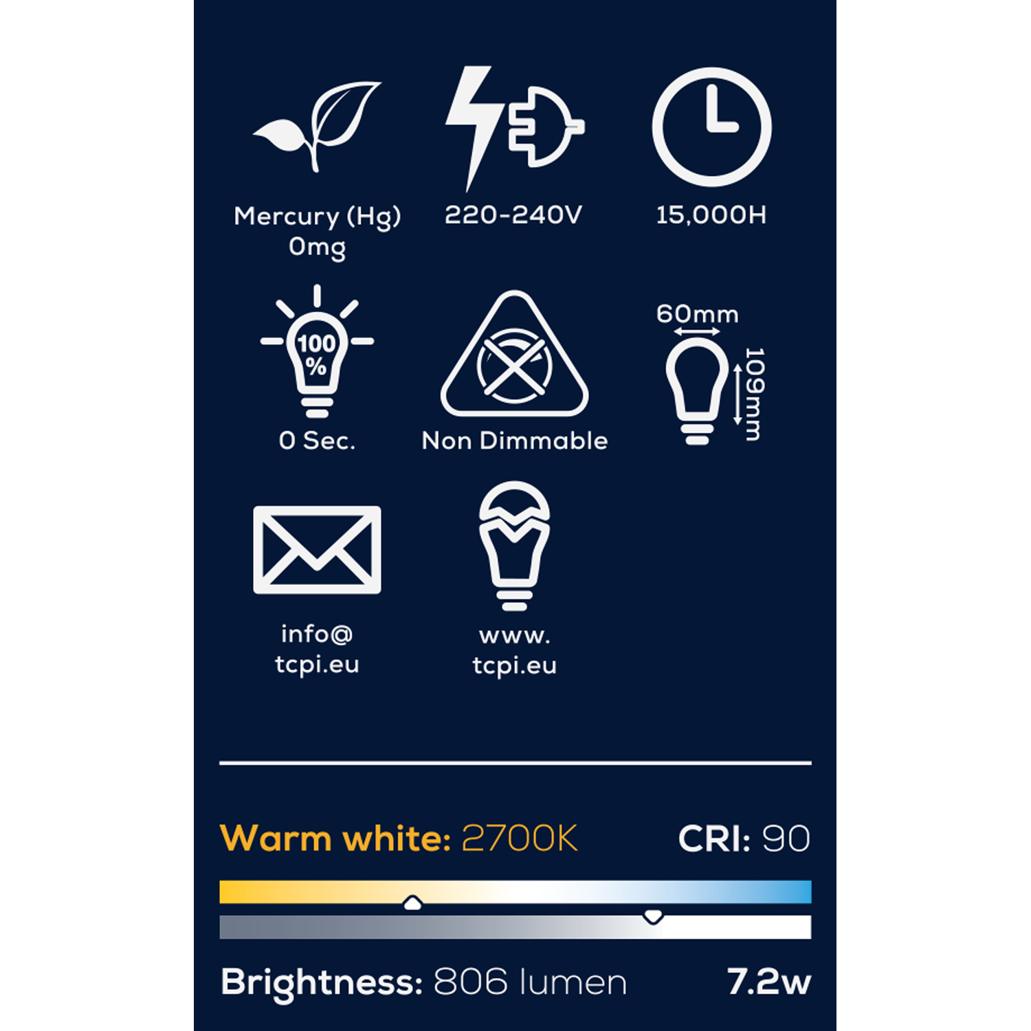 TCP Spiral Filament Classic 806L B22 Bulb - Warm White Image 2