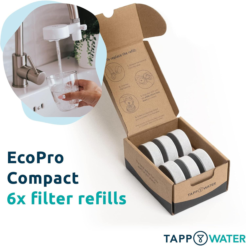 Tappwayer T3-P006 EcoPro Compact Tap Water Filter Refill 6 Pack Image 6