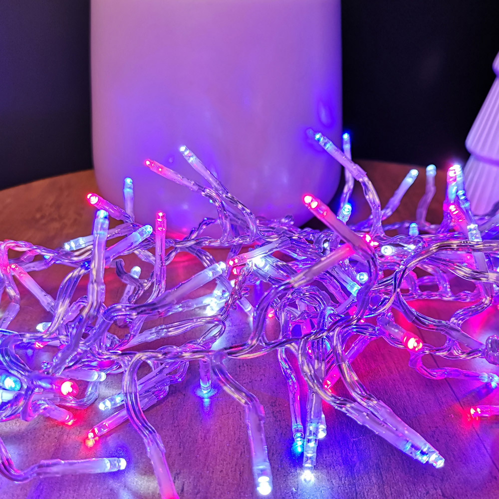 Premier Red White and Blue LED Cluster Christmas Lights 12.4m Image 4