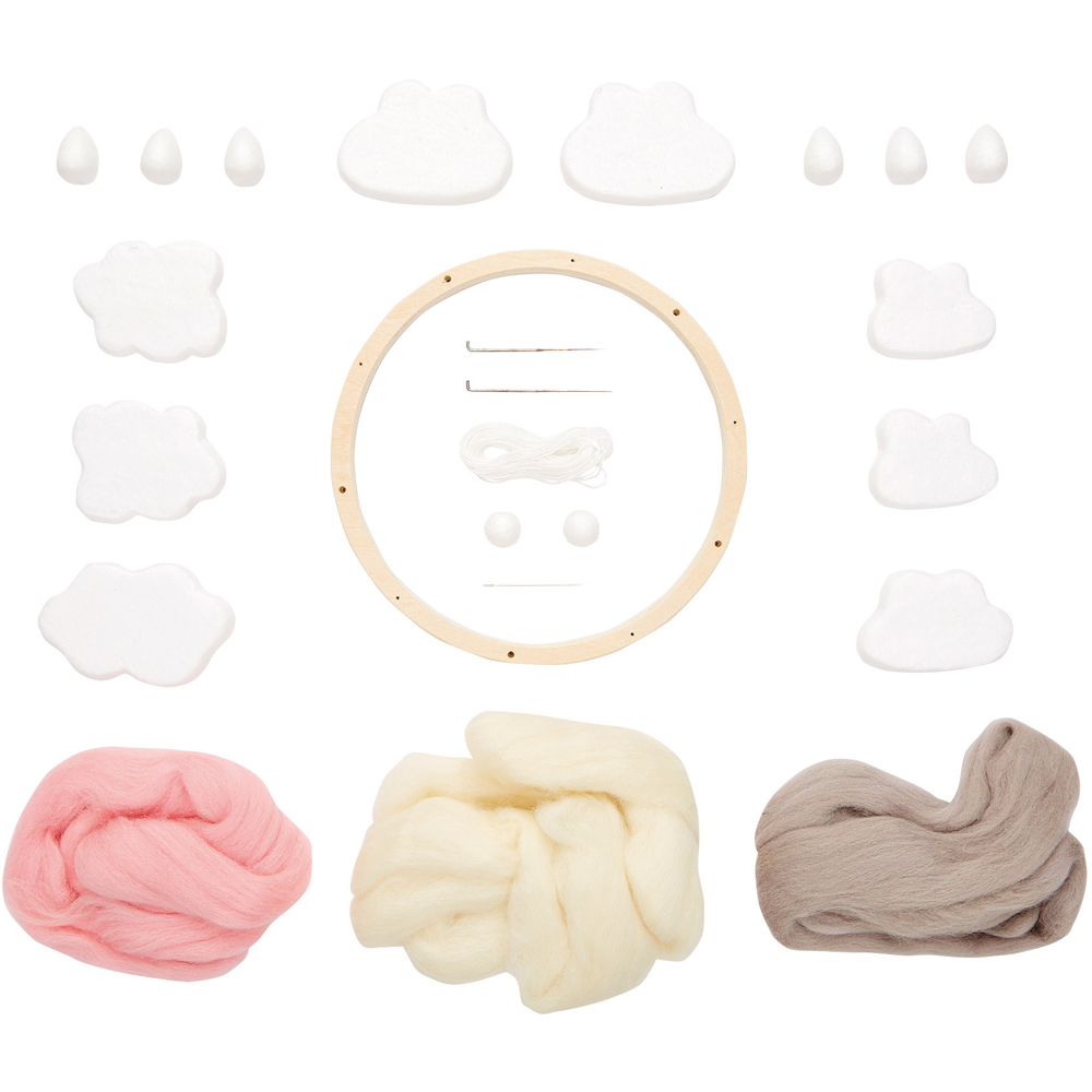 Simply Make Pink Weather Mobile Needle Felting Kit Image 3