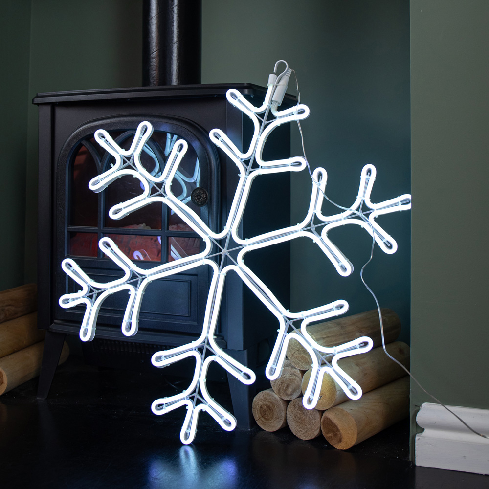 Samuel Alexander Blue and Cool White LED Neon Flex Christmas Snowflake 59cm Image 7