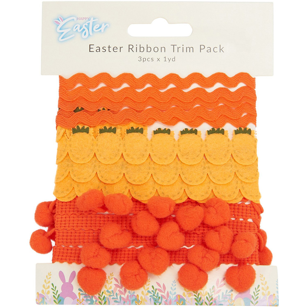 Single Easter Ribbon Trim 3 Pack in Assorted styles Image 1