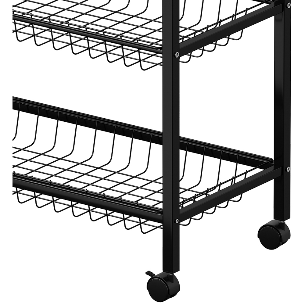 Living and Home 4-Tier Black Microwave Storage Rack on Wheel Image 3