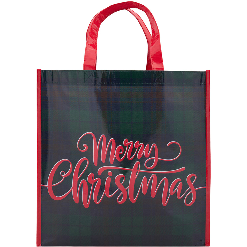 Tartan Merry Christmas Shopper Bag Image 3