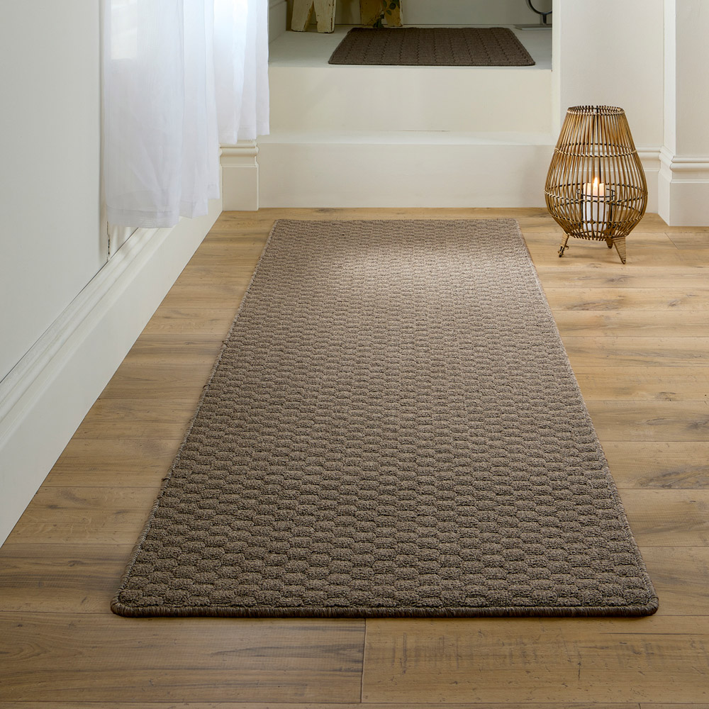 My Mat Mink Sculptured Honeycomb Washable Runner 67 x 230cm Image 2