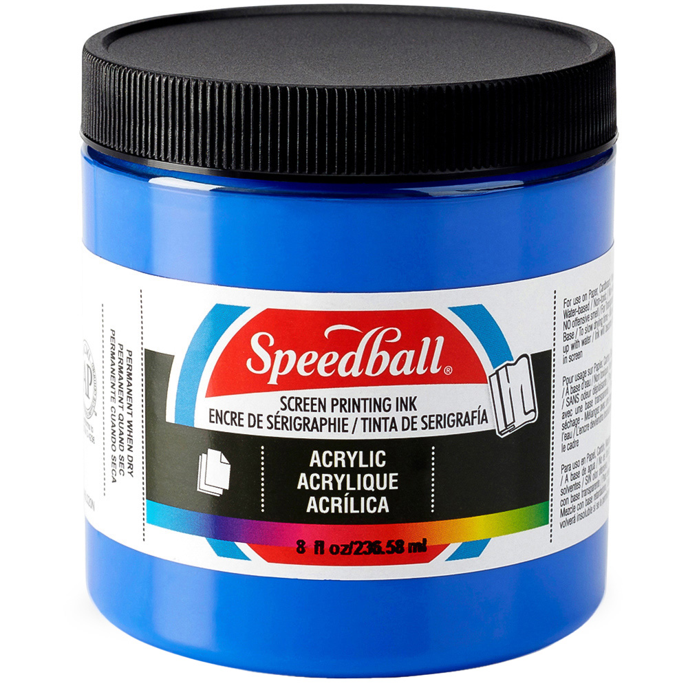 Speedball Ultra Blue Acrylic Screen Printing Ink 236.58ml Image